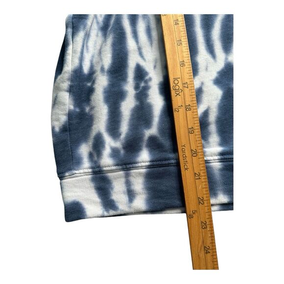 BANANA REPUBLIC Blue & White TIE-DYE Long‎ Sleeve OVERSIZED Sweatshirt Medium - Picture 8 of 13